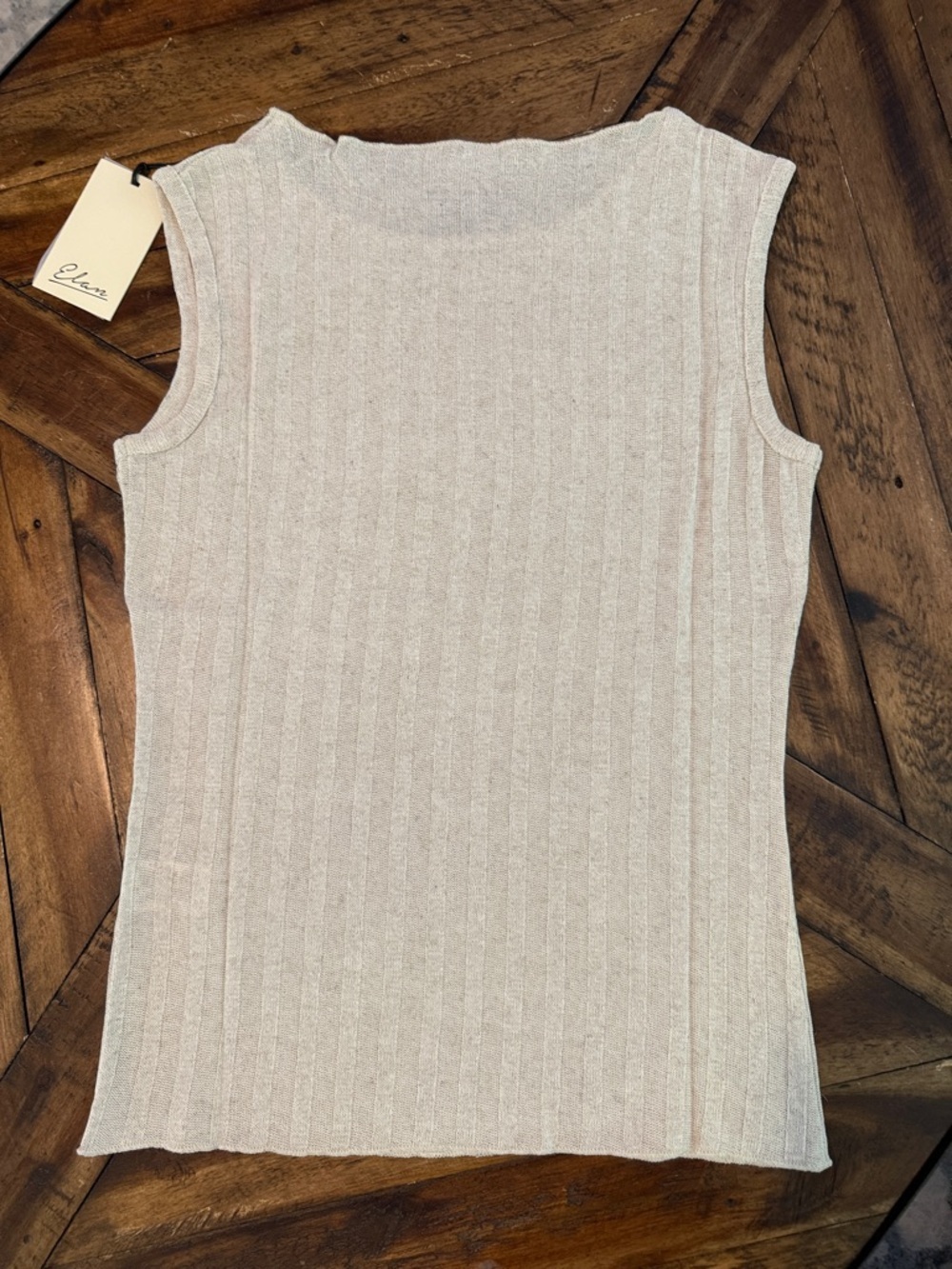 Elan Cream Ribbed Tank Top - Picture 4 of 6